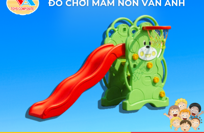 CẦU TRƯỢT BÓNG RỔ 2 trong 1 giá rẻ tiện dụng cho bé