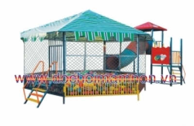 Nhà Banh liên hoàn kèm cầu tuột ống