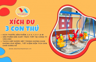 Xích đu 3 con thú giá rẻ