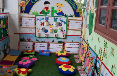 Khu trải nghiệm mini tại trường cho trẻ mầm non