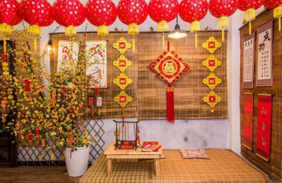 Trang trí tết trường mầm non
